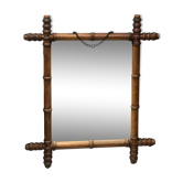 Miroir bois tourné ancien 47x55cm