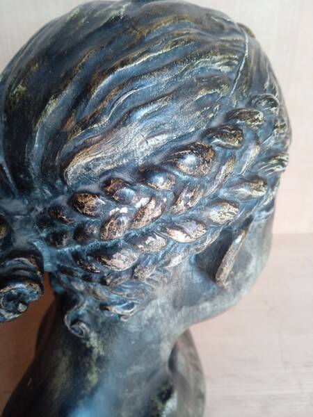 JBPigalle bust La Rieuse plaster signed