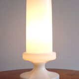 Vintage white opaline glass lamp by Valašské Meziříčí Czechoslovakia, 1970s