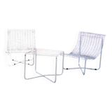 Garden furniture set with 2 vintage Habitat armchairs and 1 vintage Ikea table