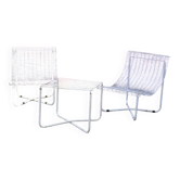 Garden furniture set with 2 vintage Habitat armchairs and 1 vintage Ikea table