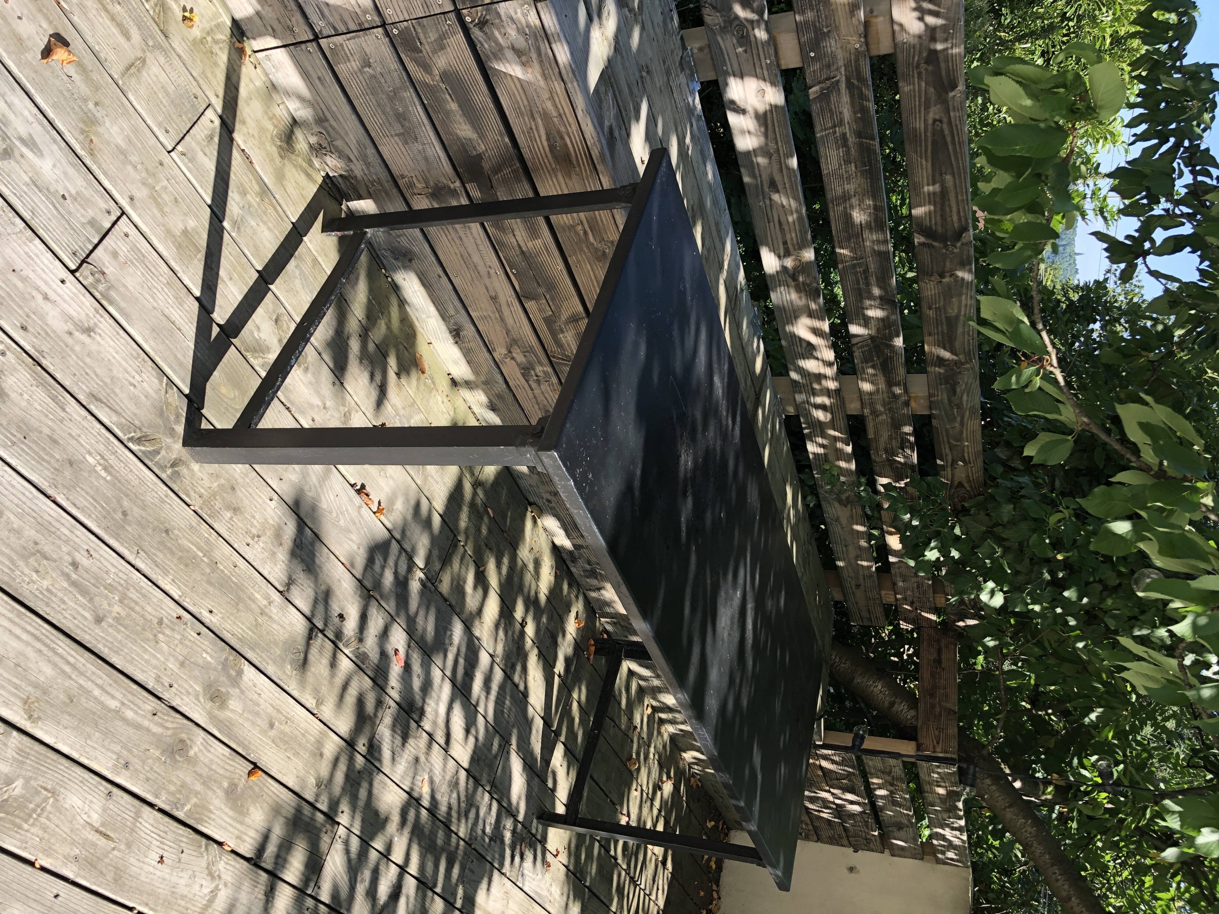 Table military industrial black metal