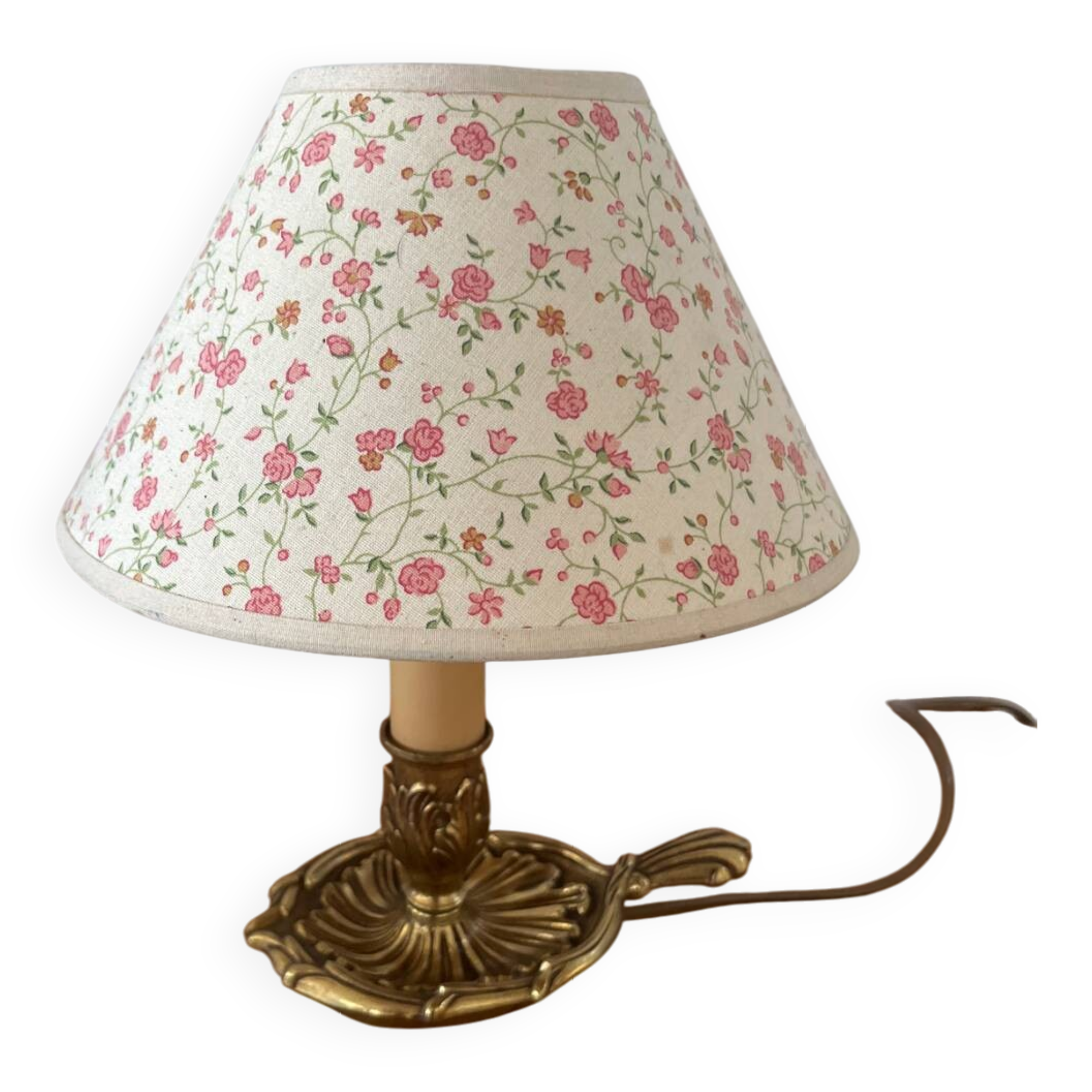 Vintage Brass Candle Bedside Lamp