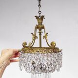 Antique French bronze chandelier with tassels circa 1900