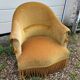 Toad armchair in gold velvet