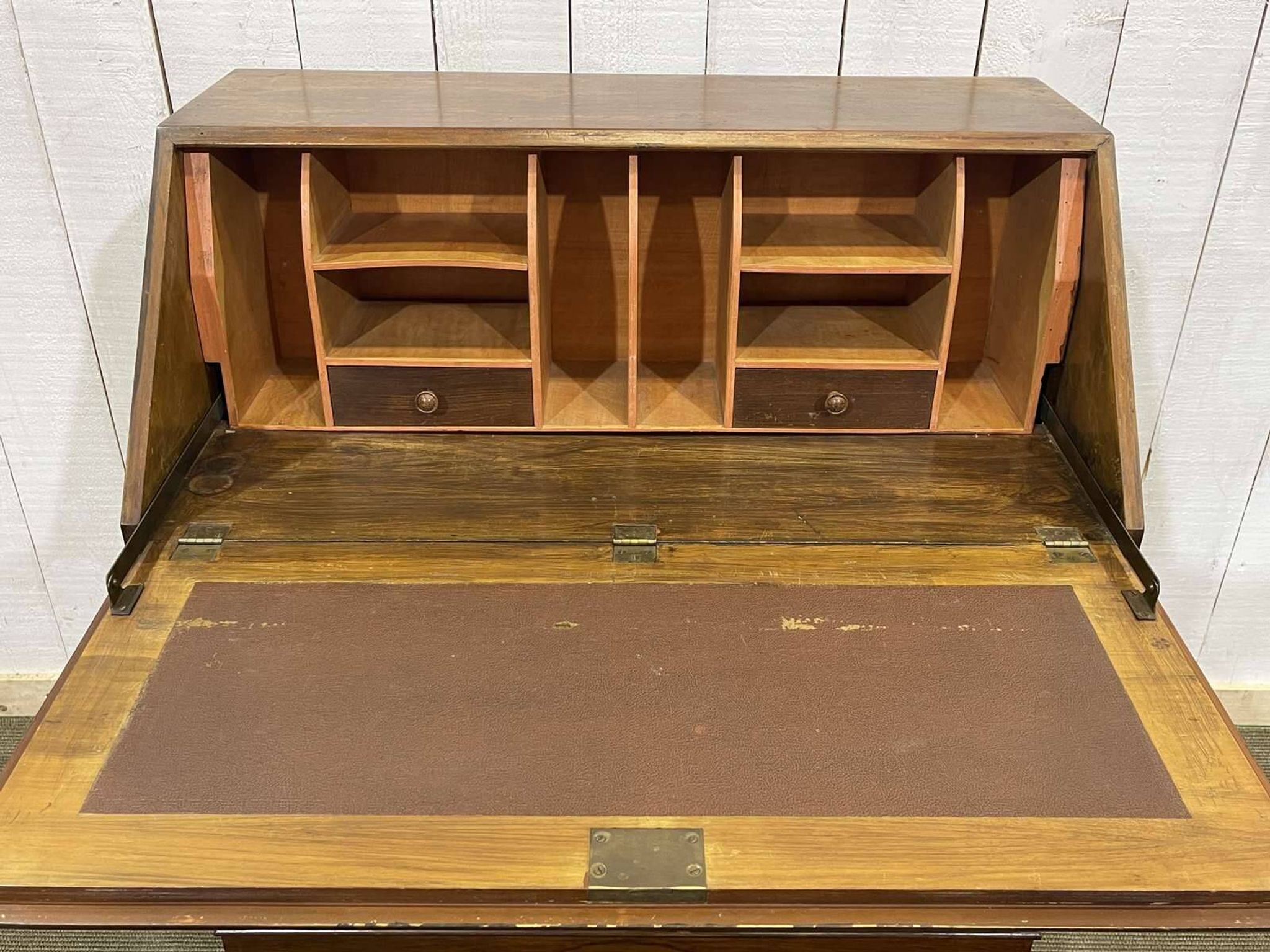 1930s English walnut secretary
