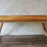 Folding tray parrots and flowers fiber and rattan