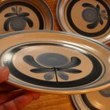 Set of 4 flat plates in Gien earthenware Angona model