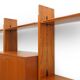 Library with wooden uprights by A.V. Contemporary Furnishings, 1960s.