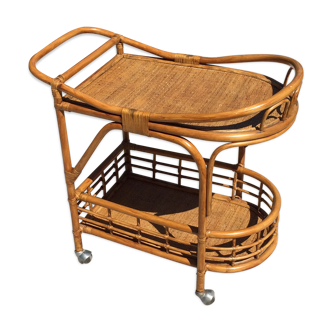 Vintage rattan serving