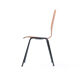 Bended teak plywood stacking chairs on metal construction, Germany, 1960s