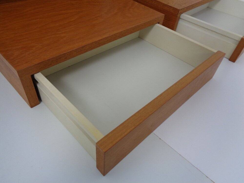 Teak Consoles with Drawers, 1960s, Set of 2