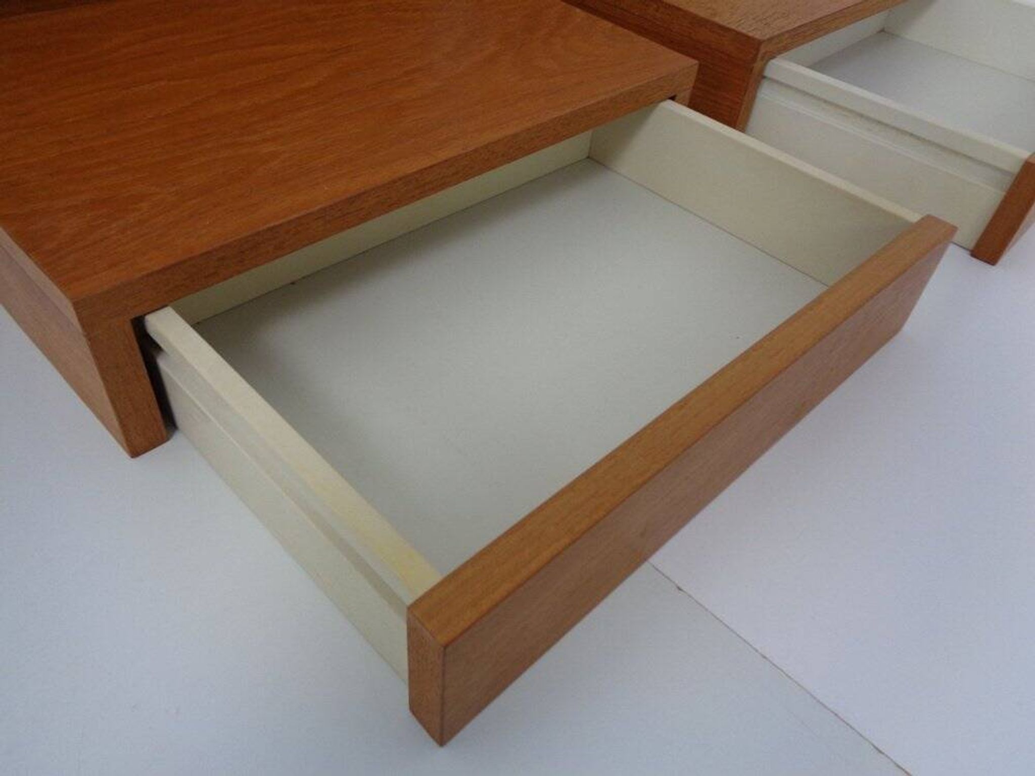 Teak Consoles with Drawers, 1960s, Set of 2