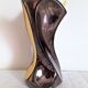 Art Deco vase in two-tone glazed ceramic (black/yellow), signed and numbered