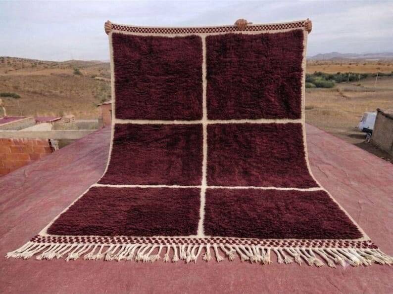 Handwoven natural wool rug, traditional artisan, 2/3 m.