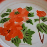 Vintage sheet metal enamelled floral tray