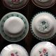 6 mismatched soup plates Digoin Sarreguemines red blue green