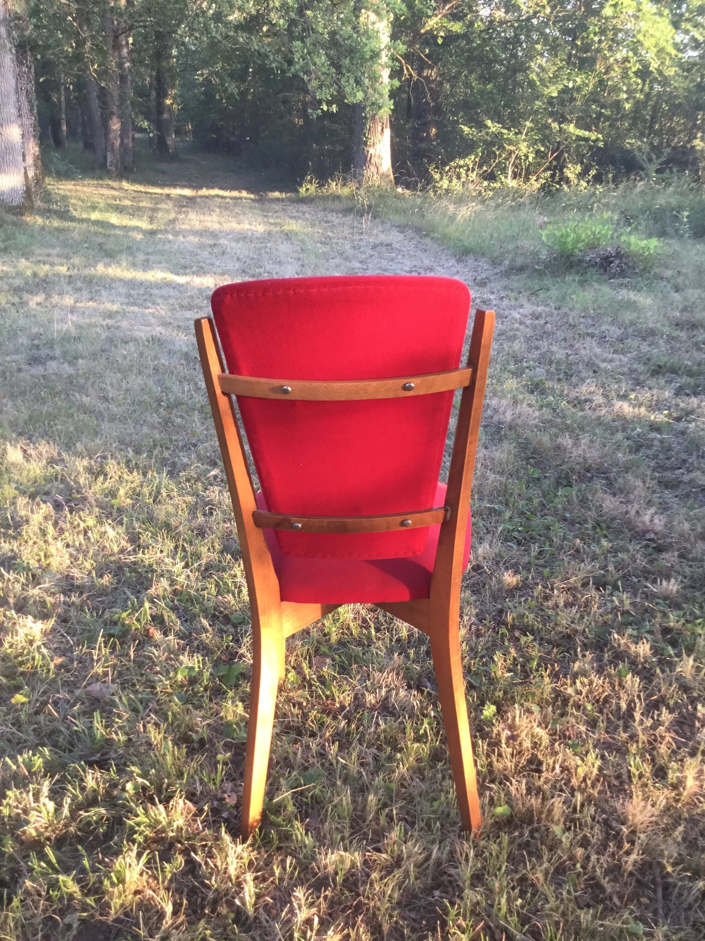 Red Scandinavian chair duo