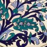 Moroccan craft dish round vintage glazed terracotta