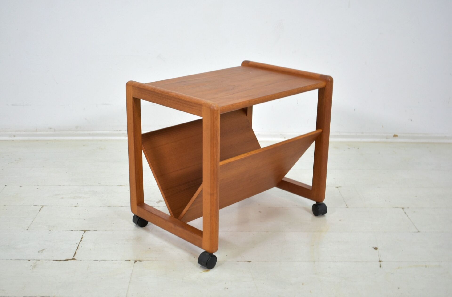 Aksel Kjersgaard Newspaper rack 1960s teak side table Danish Vintage