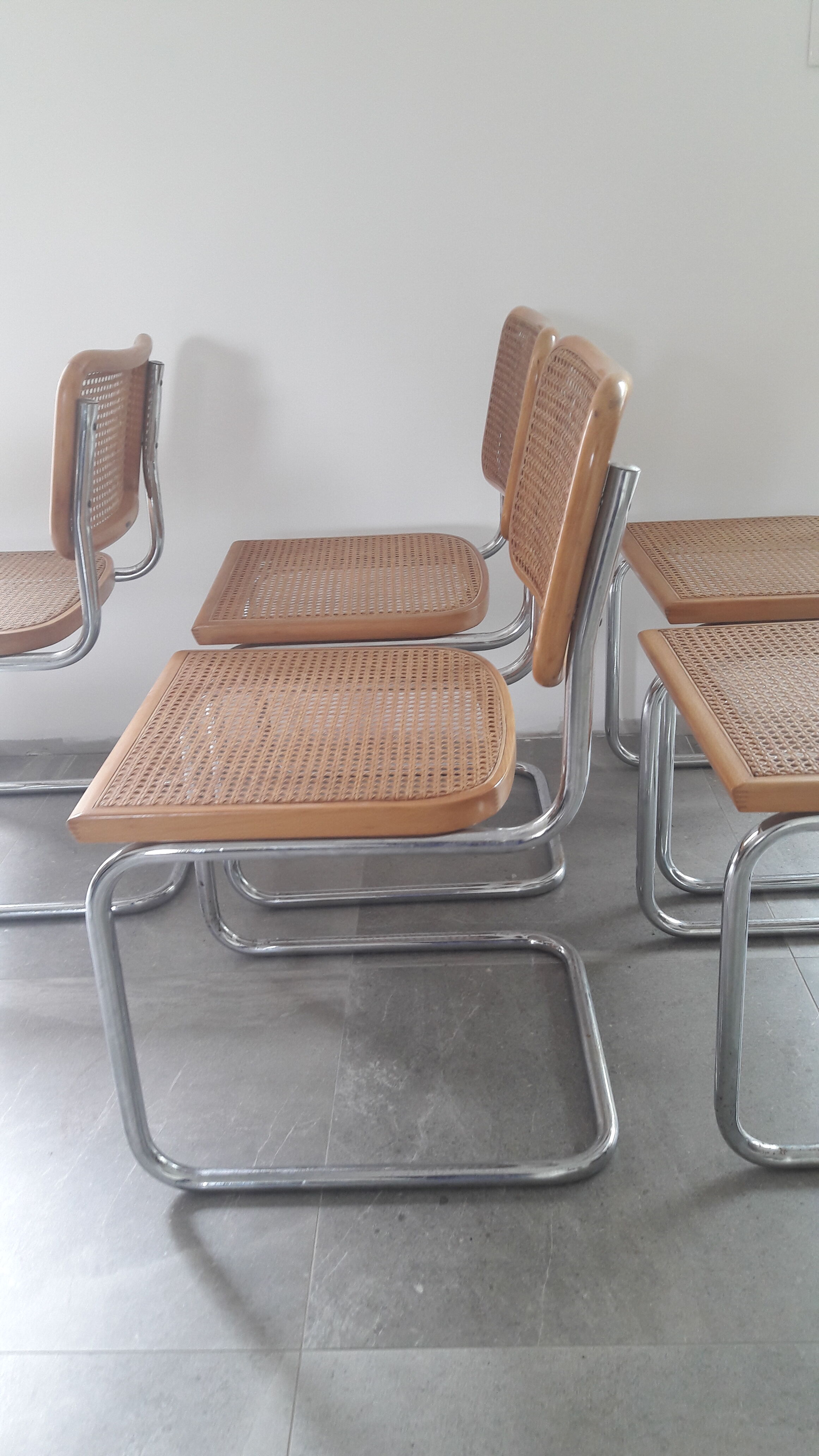 Set of 5 B32 Marcel Breuer cesca chairs