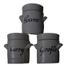 Anciens pots à épices en grès vintage x3. Poivre Girofle Curry. Trio de pots en grès gris.