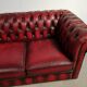 Chesterfield sofa red leather three seats