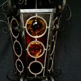 Lanterne fer forgé et vitraux