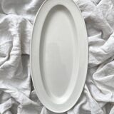 Oval fish dish in white ironstone Creil and Montereau late 19th century