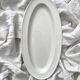 Oval fish dish in white ironstone Creil and Montereau late 19th century