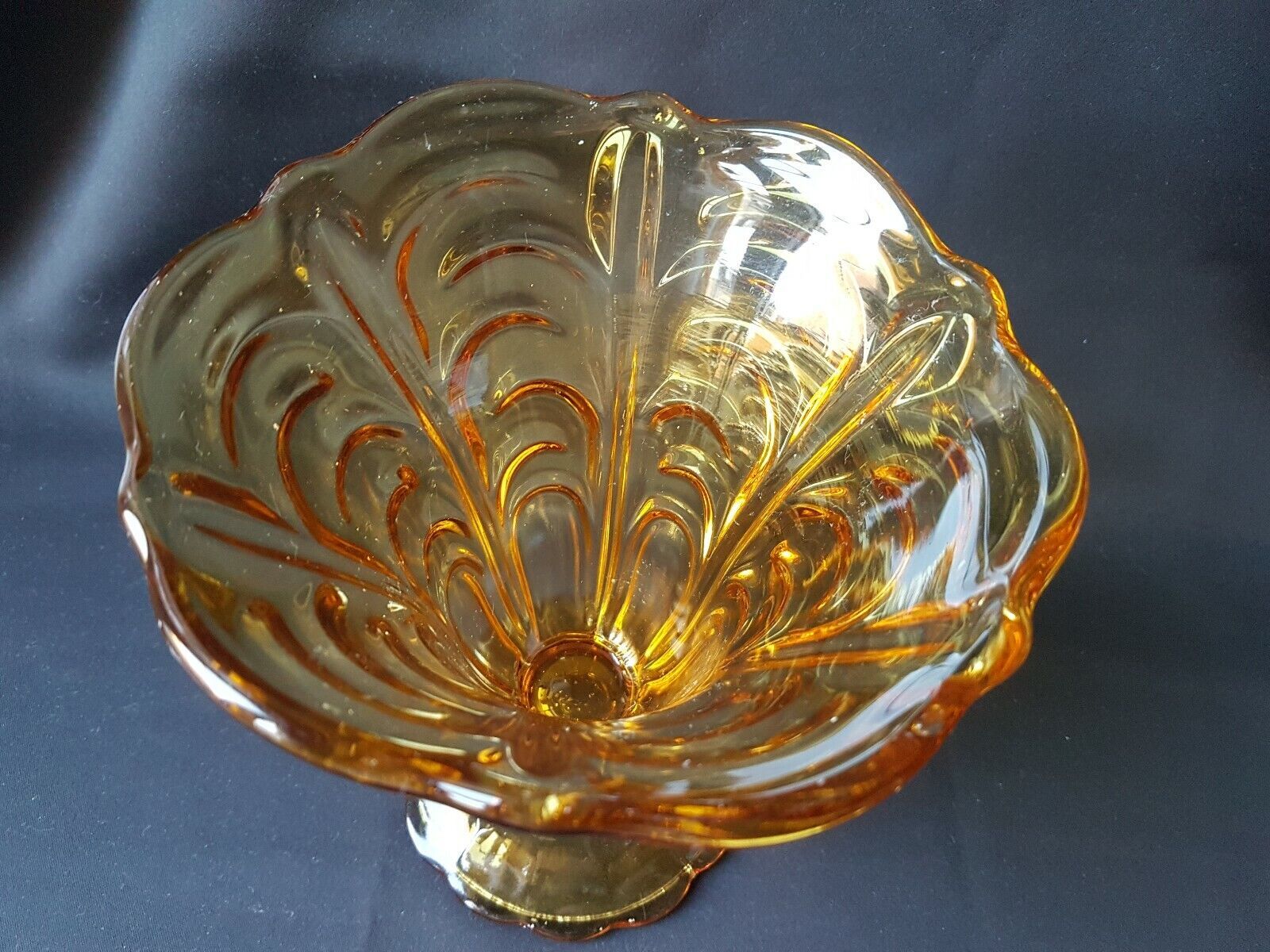 Art Deco period vase half-crystal amber - Luxval Val Saint Lambert
