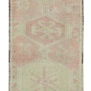 Handwoven antique anatolian beige runner rug 94 cm x 343 cm
