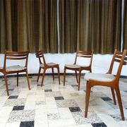 Set of 4 Scandinavian Modern teak dining chairs, Denmark 1960s