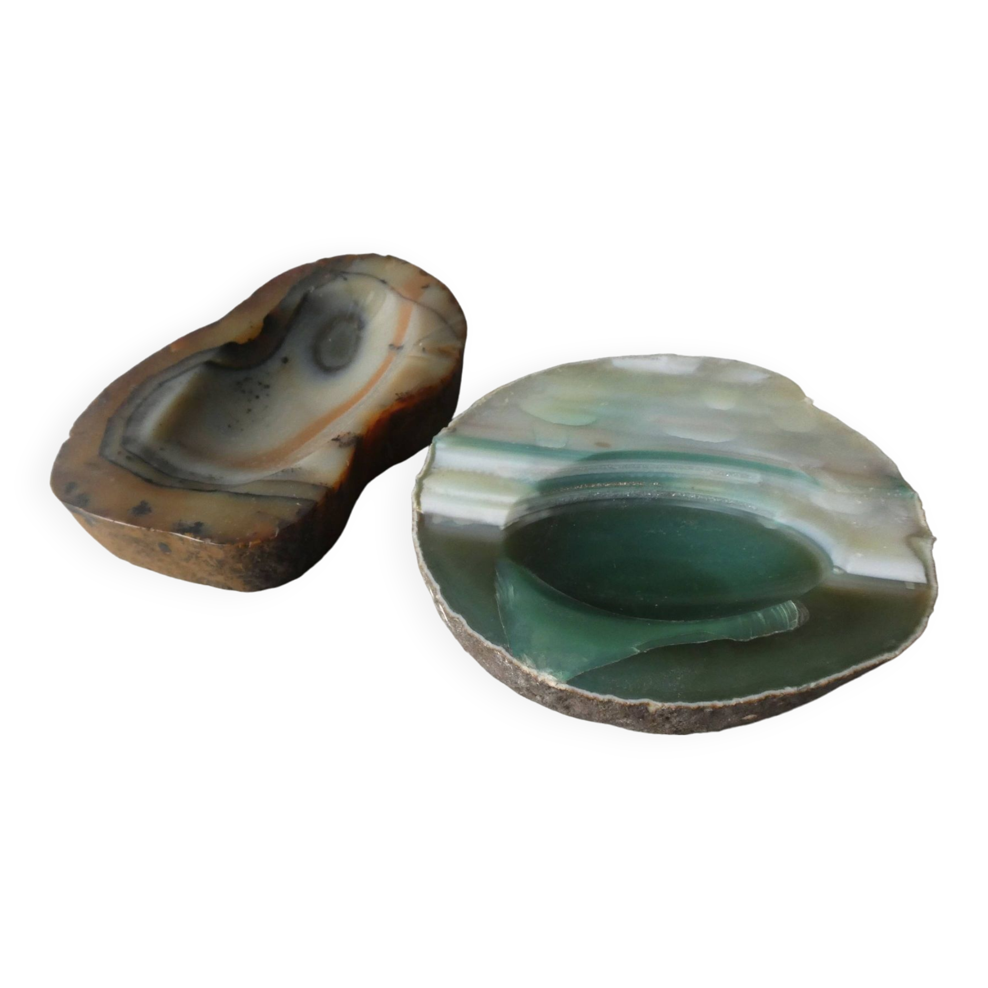 2 agate stone pocket trays
