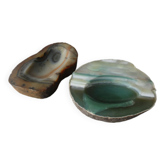 2 agate stone pocket trays