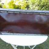 Trunk in leather and zinc