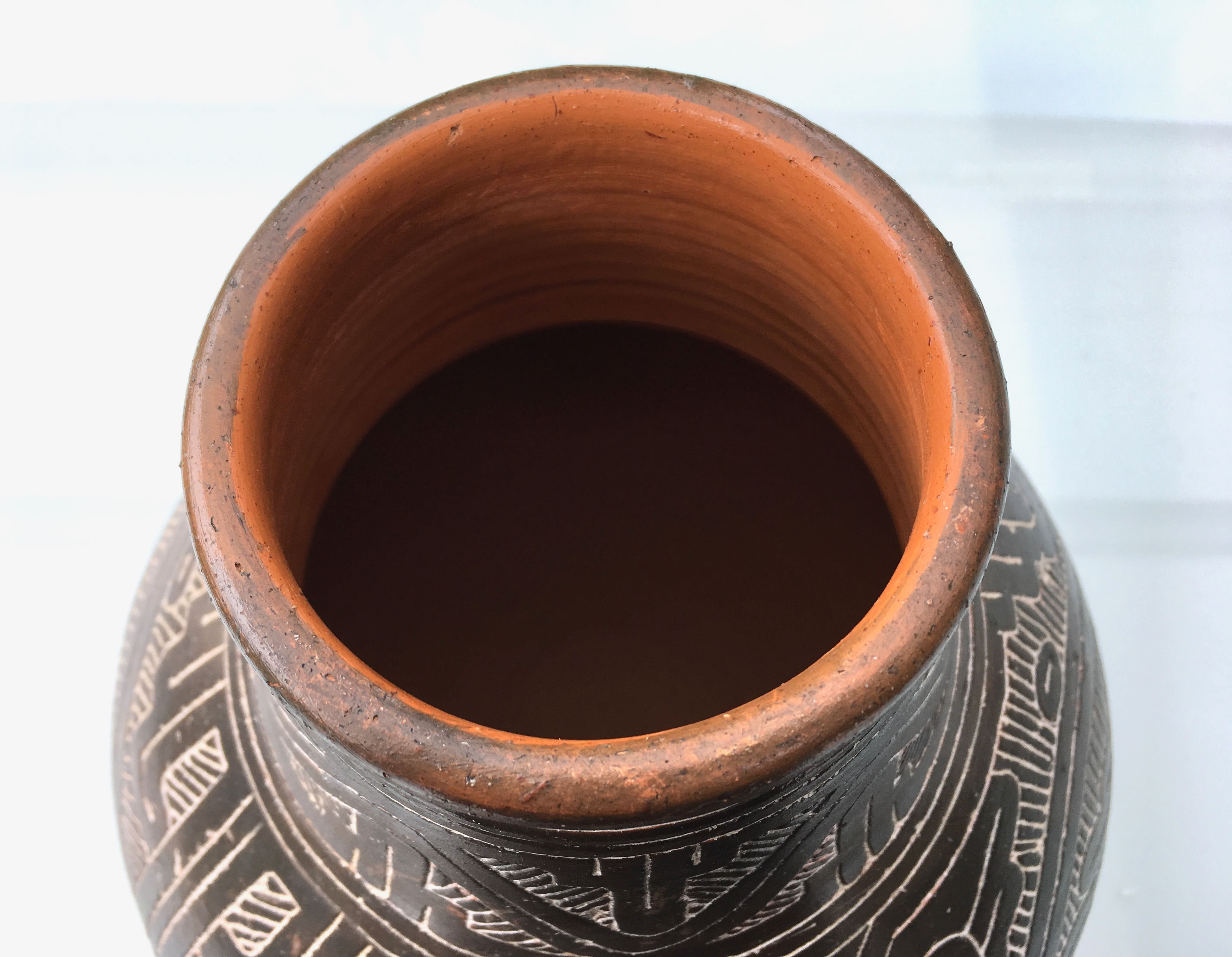 Handmade earthen vase