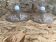 Old pair suspension vianne molded glass + decor + vintage white thread