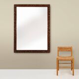 Rare large Antique Baroque or Rococo style hand carved oak mirror, France c