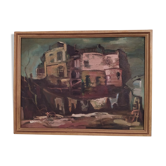 Peinture tableau paysage de Siauliai en Lituanie