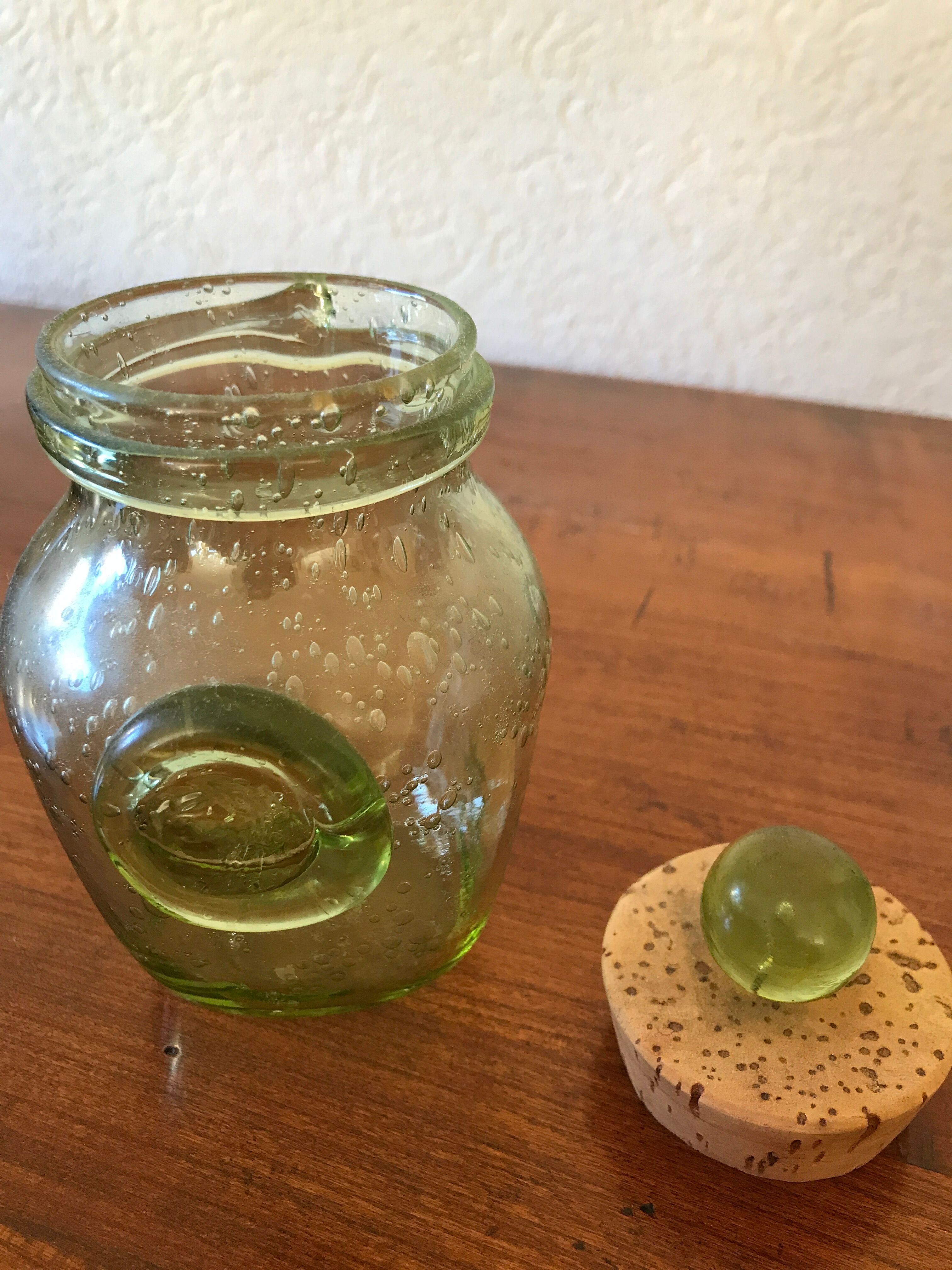 Set of 2 Biot jars with cork stoppers