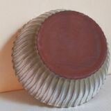 Vintage fluted enameled earthenware potter's salad bowl