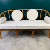 Vintage rattan bench