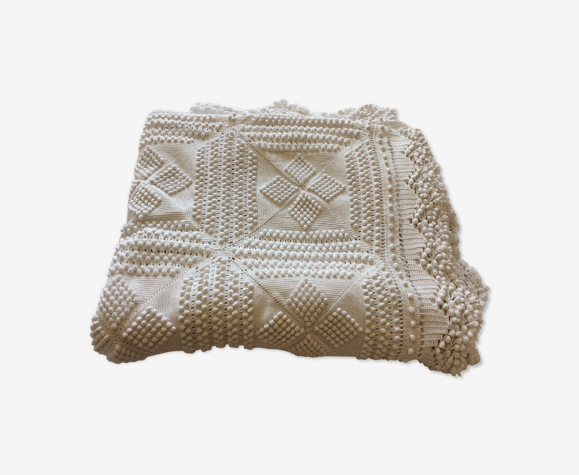 Old handmade crochet bed cover