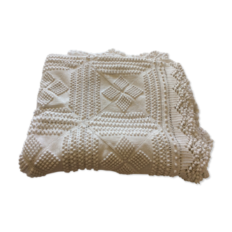 Ancien couvre lit crochet fait main