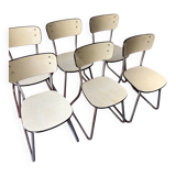 6 vintage design Formica and stainless steel chairs