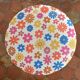 Pair of vintage wooden stools - vintage flower