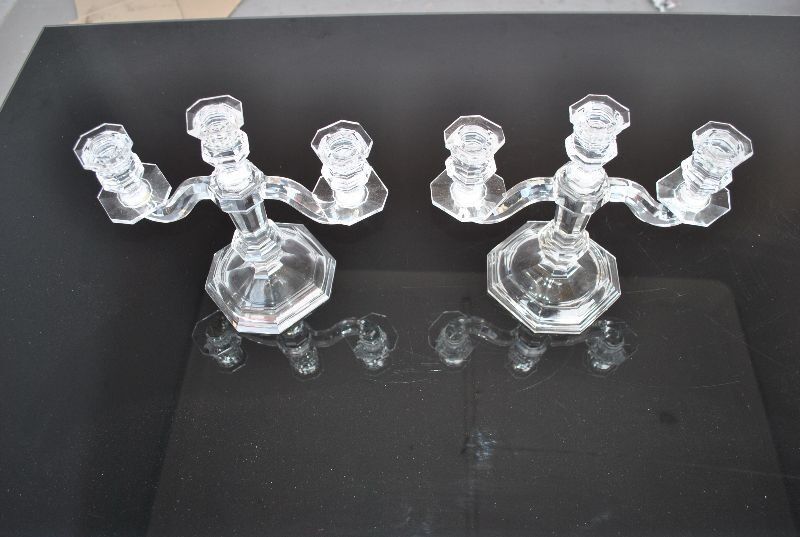 Pair of candlesticks model Regency Crystal Baccarat 1930