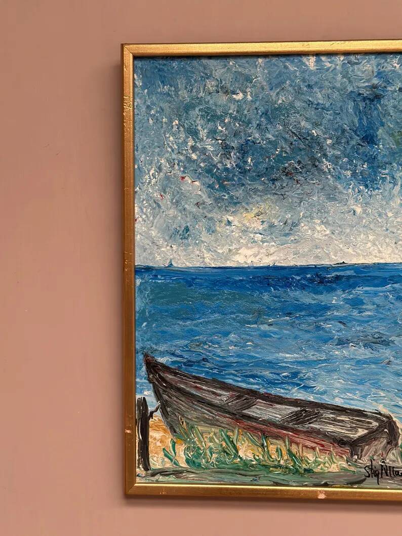 Original Oil on Swedish Panel - "Red Oak at Råå" by Stig Allan - Signed - Dated 1983 - Framed - 53 × 38 cm (20.9" × 15")