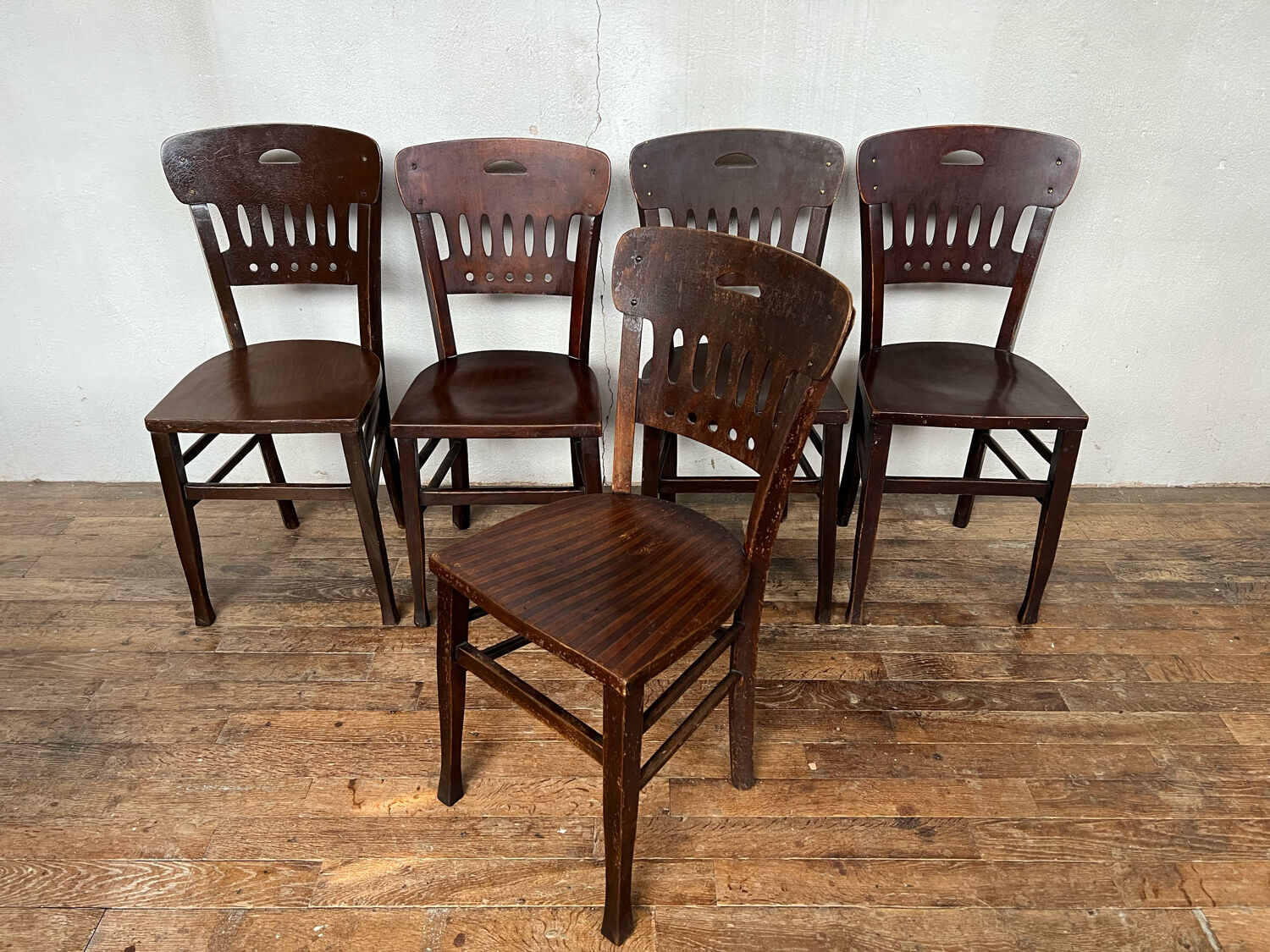 Series of 4 vintage Luterma bistro chairs 1920-1930
